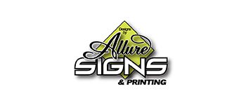 Allure Signs and Printing logo design.