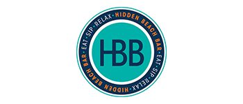 Logo of Hidden Beach Bar, circular design.