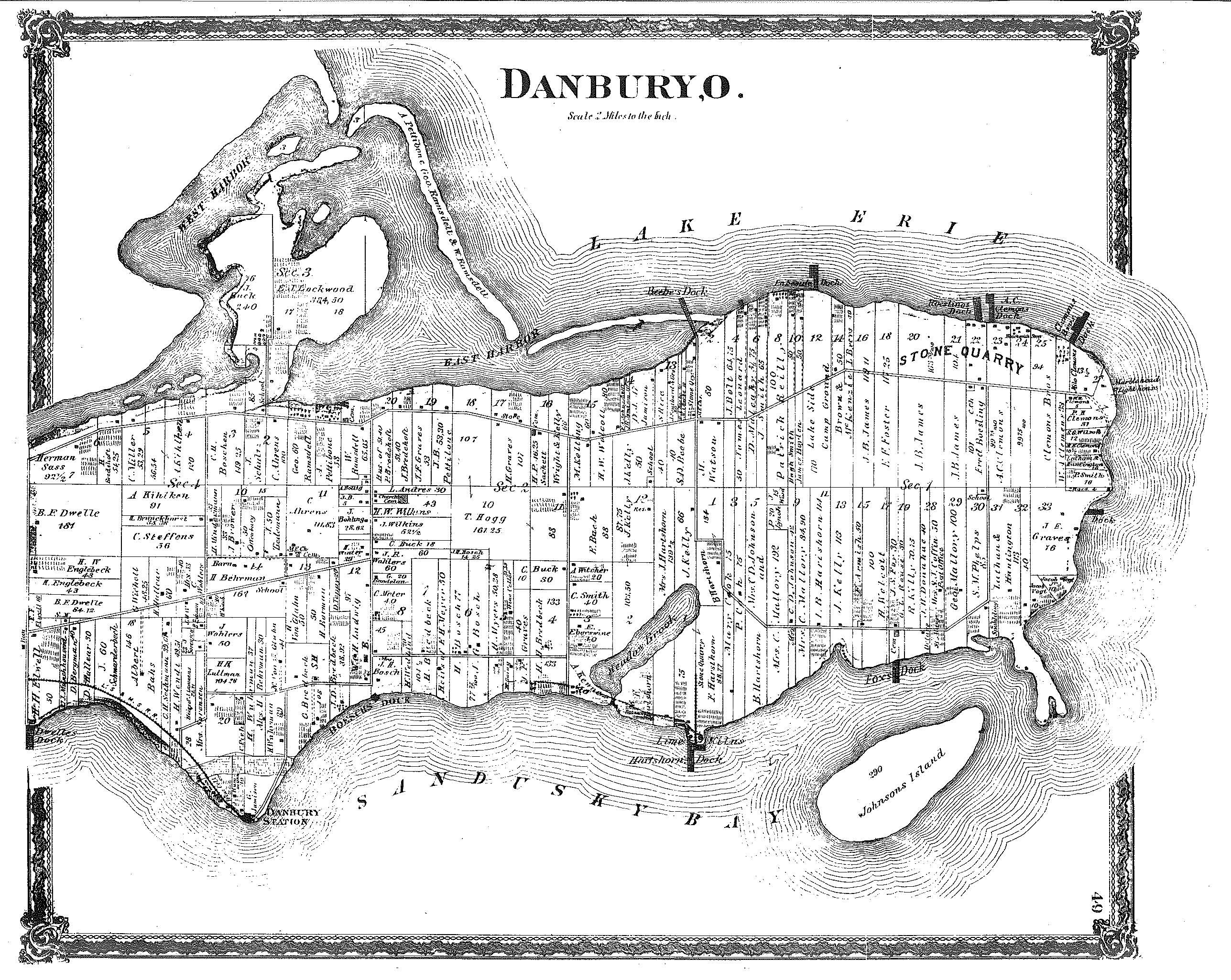 1874 map of Danbury Township