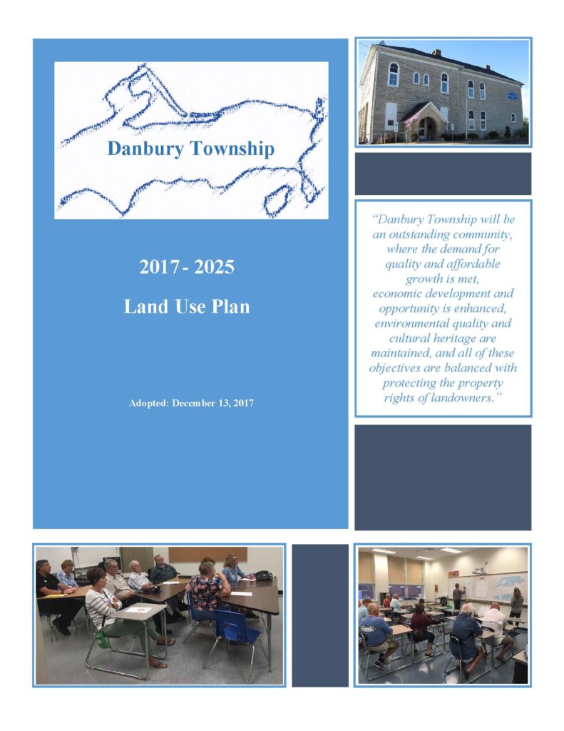 Cover page of the 2017-2025 Danbury Township Land Use Plan