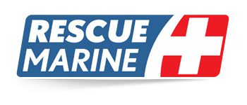 Rescue Marine logo with red cross.