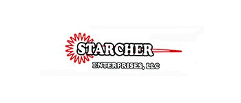 Starcher Enterprises LLC logo with red starburst.