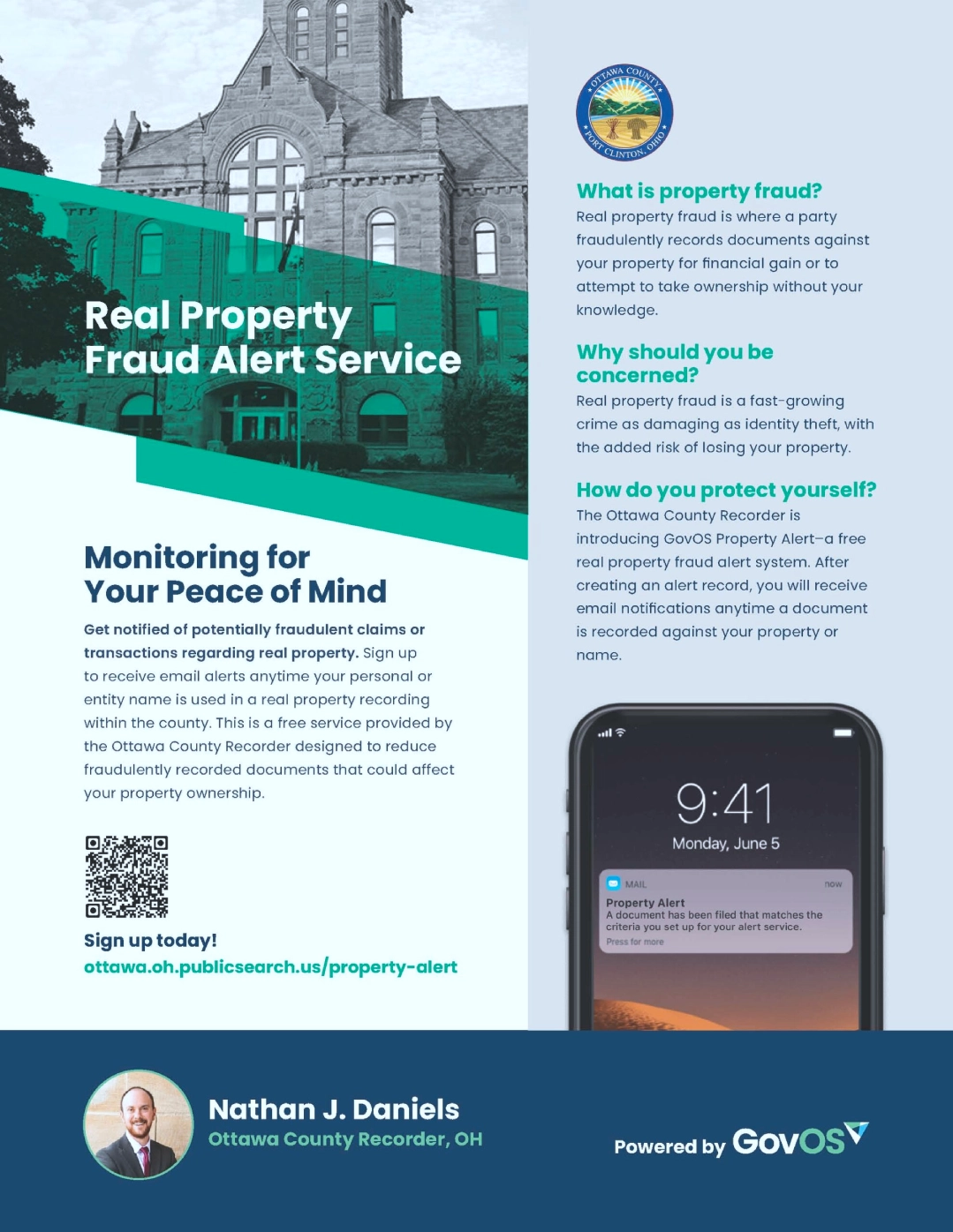 Real Property Fraud Alert Service advertisement.