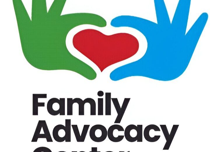 Family Advocacy Center logo with heart design.